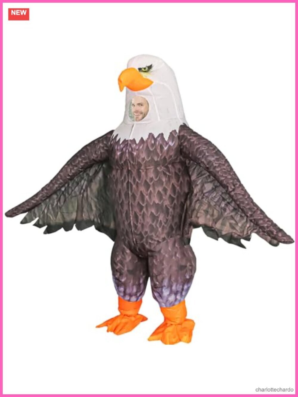 Inflatable Eagle Mascot Costume Adult Blow Up Eagle Cosplay Outfit Polyester